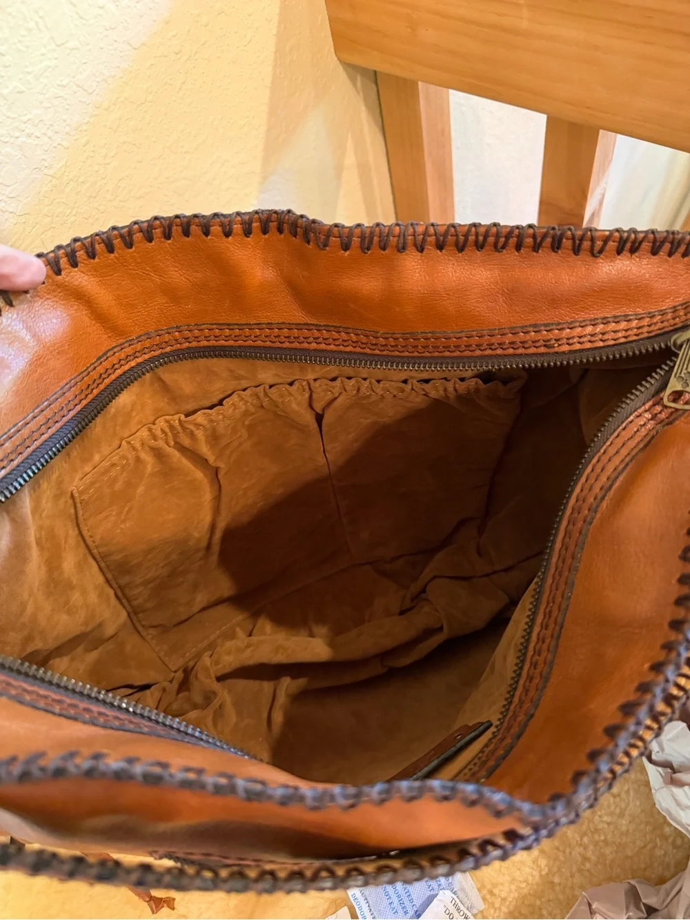 NEW PATRICIA NASH Vincenzo Zig Zag Patchwork Hobo Purse Leather